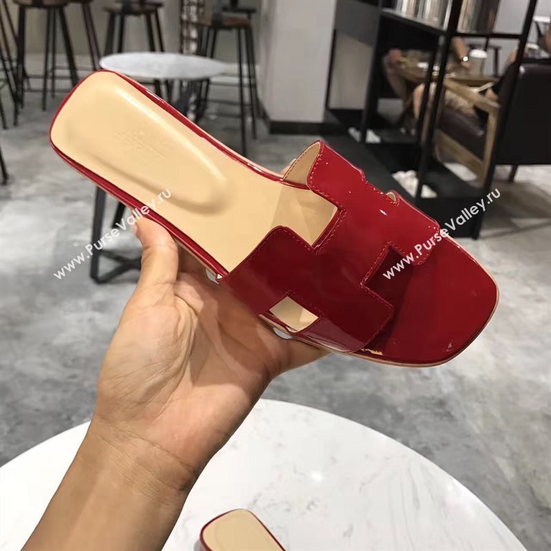 Hermes paint red sandals shoes 4277