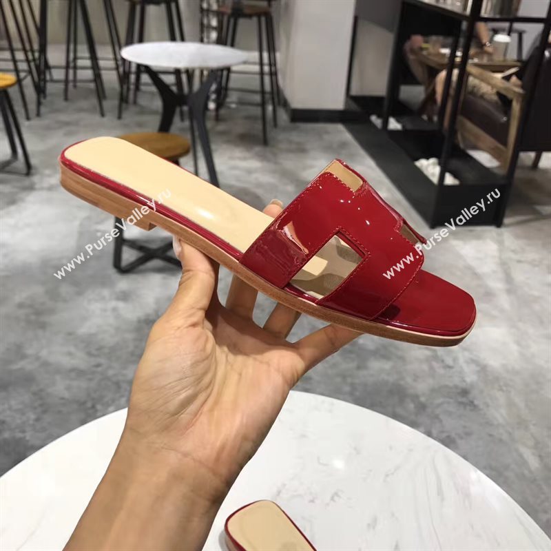 Hermes paint red sandals shoes 4277
