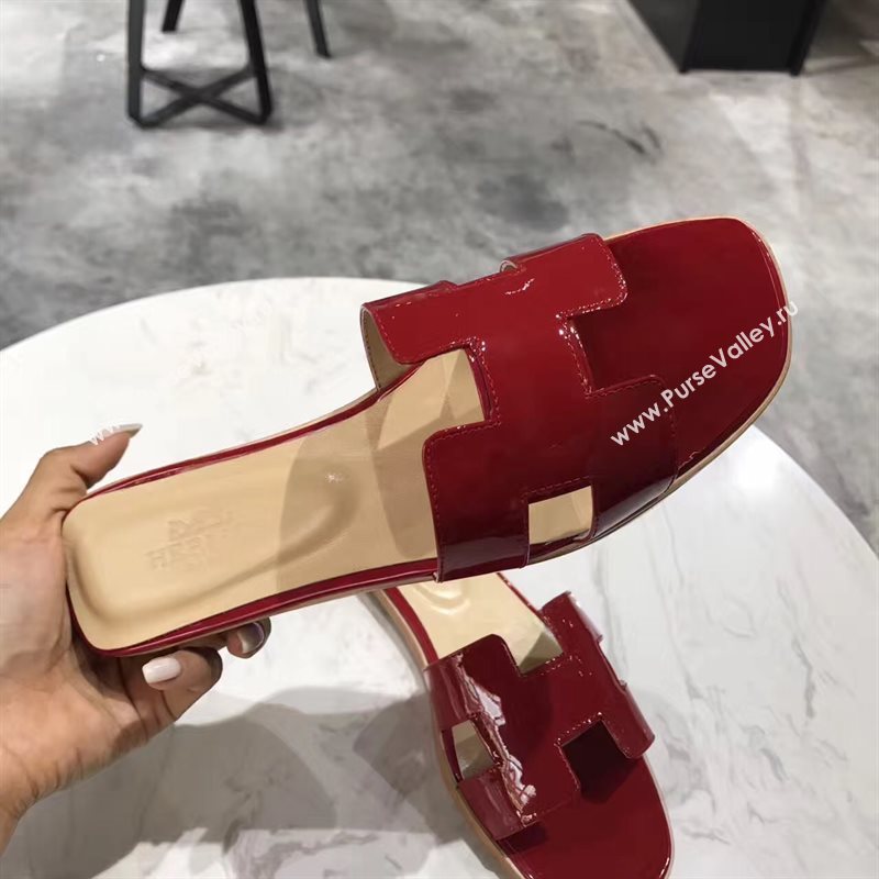 Hermes paint red sandals shoes 4277