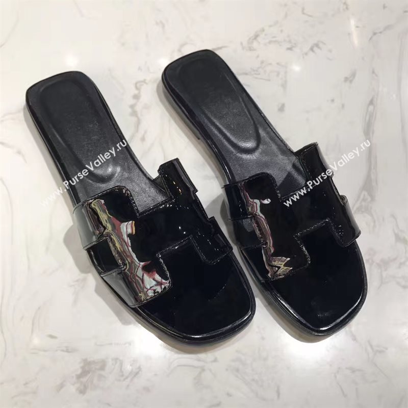 Hermes paint black sandals shoes 4279