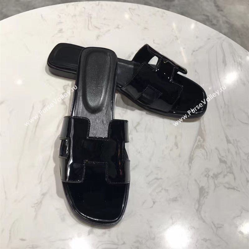 Hermes paint black sandals shoes 4279