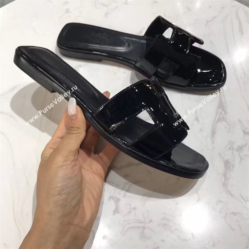 Hermes paint black sandals shoes 4279