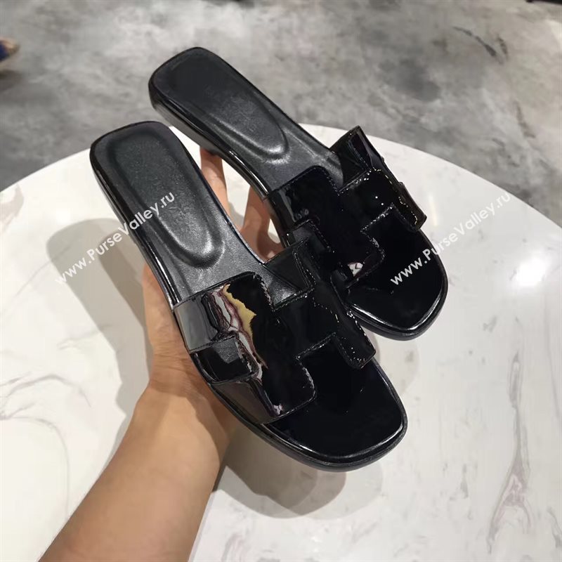 Hermes paint black sandals shoes 4279