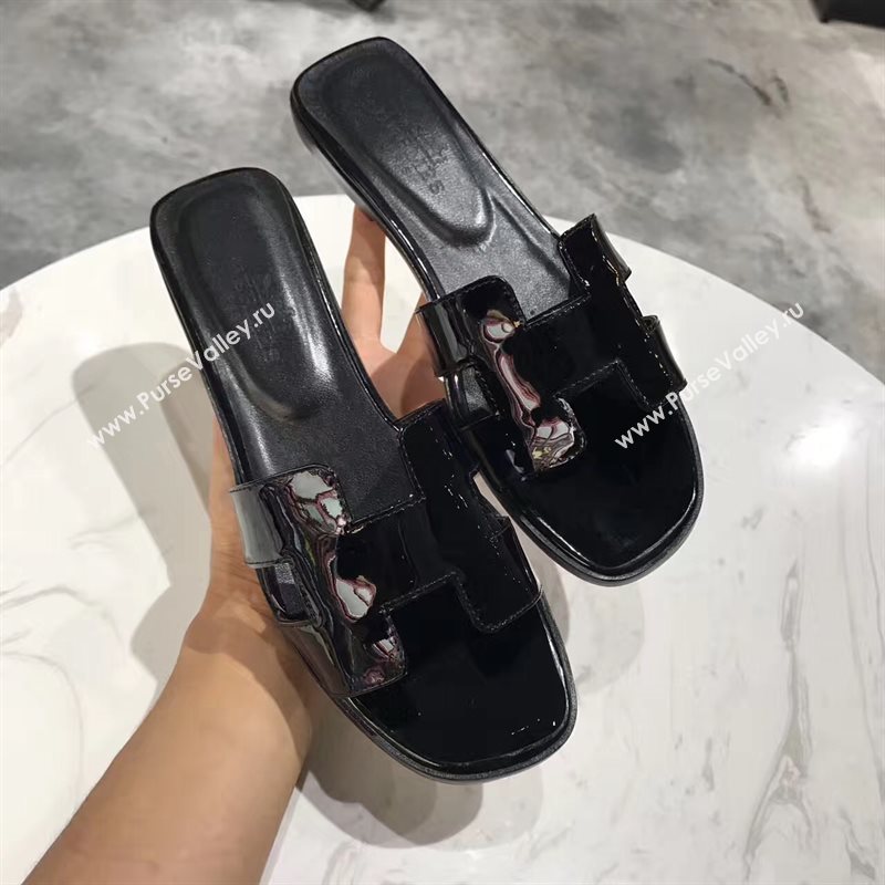 Hermes paint black sandals shoes 4279