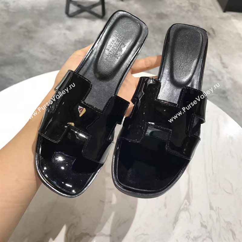 Hermes paint black sandals shoes 4279