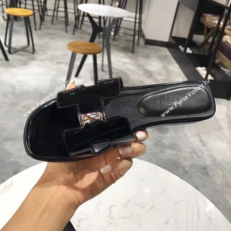 Hermes paint black sandals shoes 4279