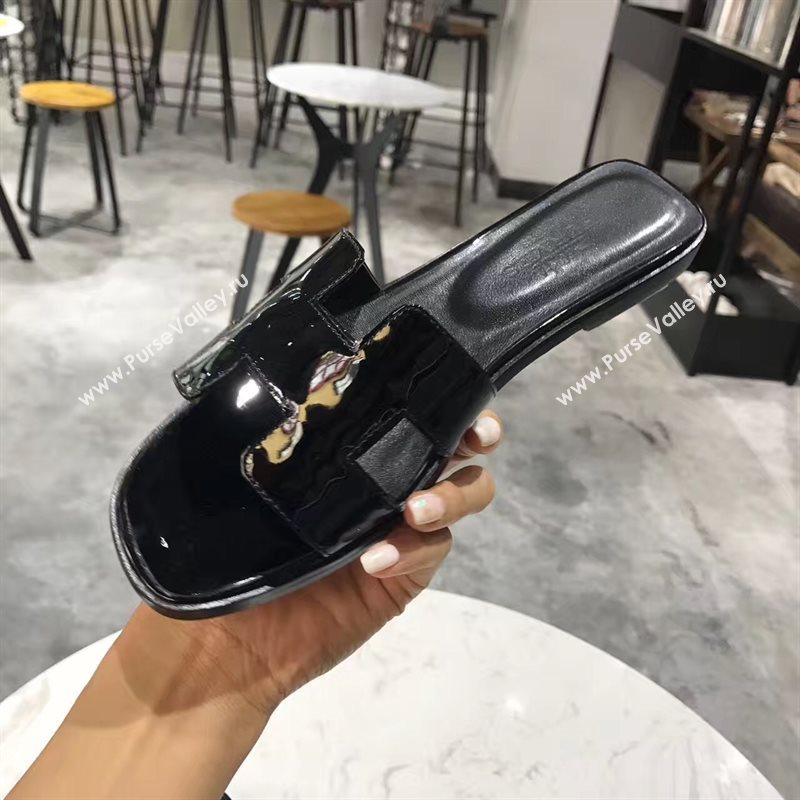 Hermes paint black sandals shoes 4279