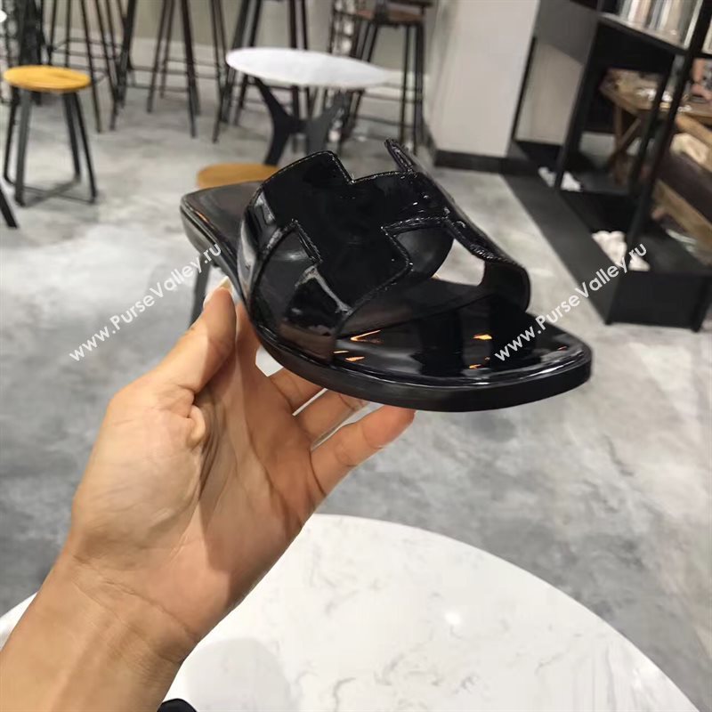 Hermes paint black sandals shoes 4279