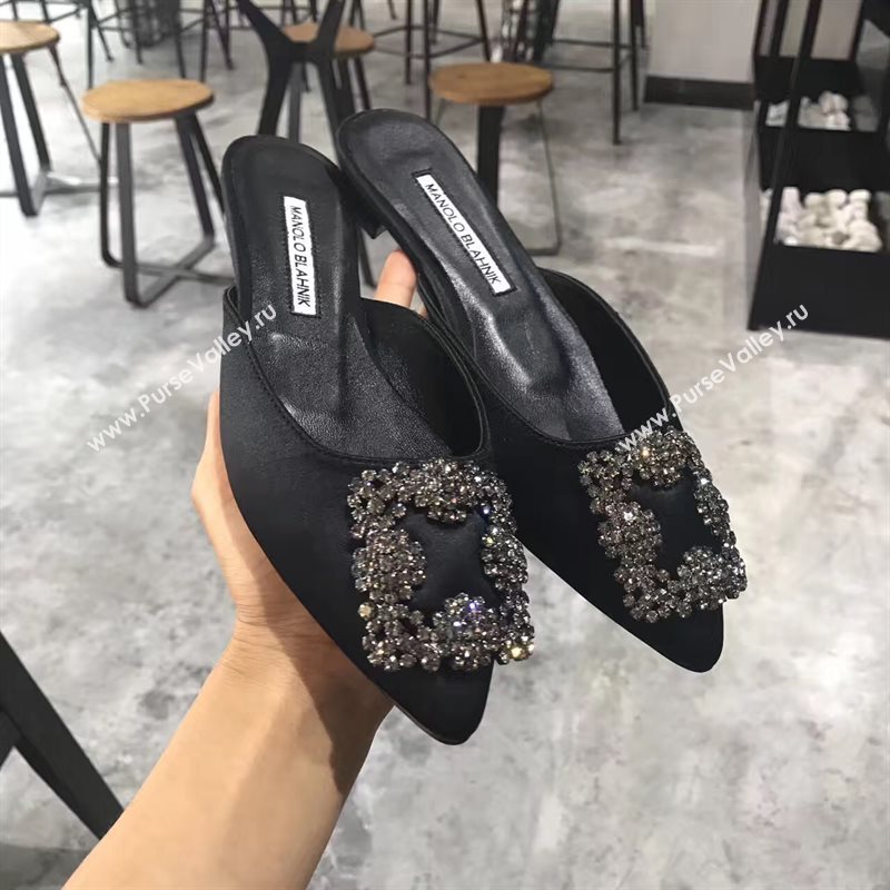 Manolo Blahnik MB black sandals shoes 4281