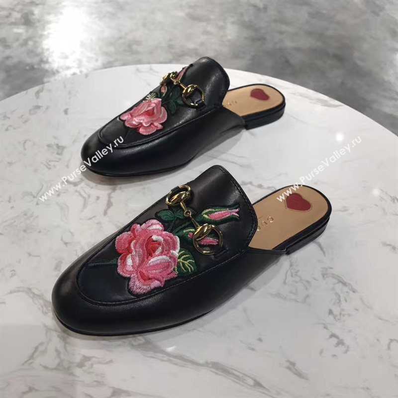 Gucci sandals flower black Shoes 4284
