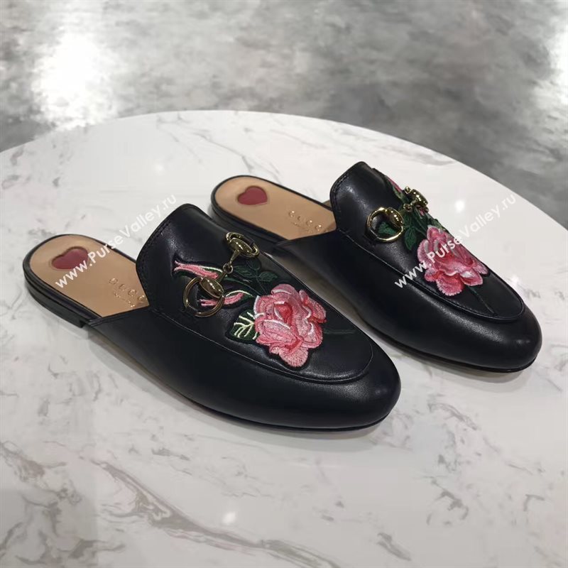 Gucci sandals flower black Shoes 4284