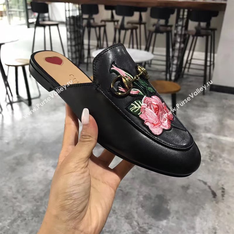 Gucci sandals flower black Shoes 4284