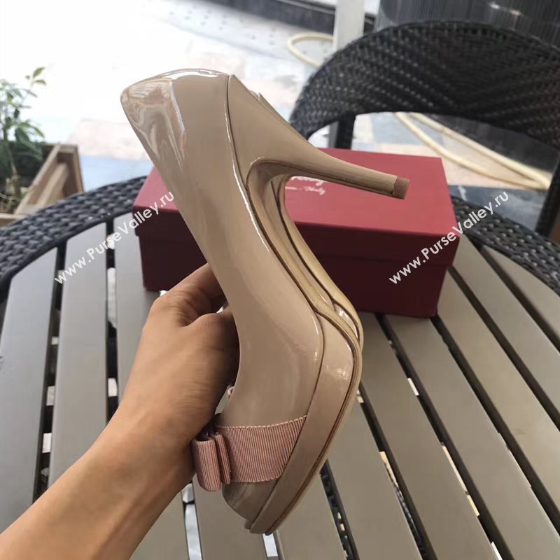 Ferragamo 9.5cm heels nude sandals shoes 4286