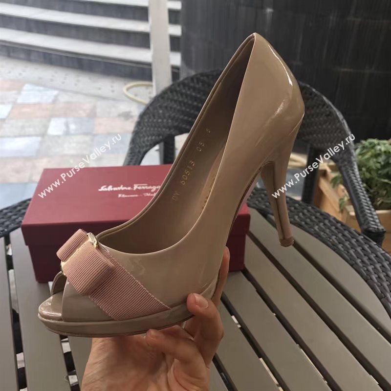 Ferragamo 9.5cm heels nude sandals shoes 4286