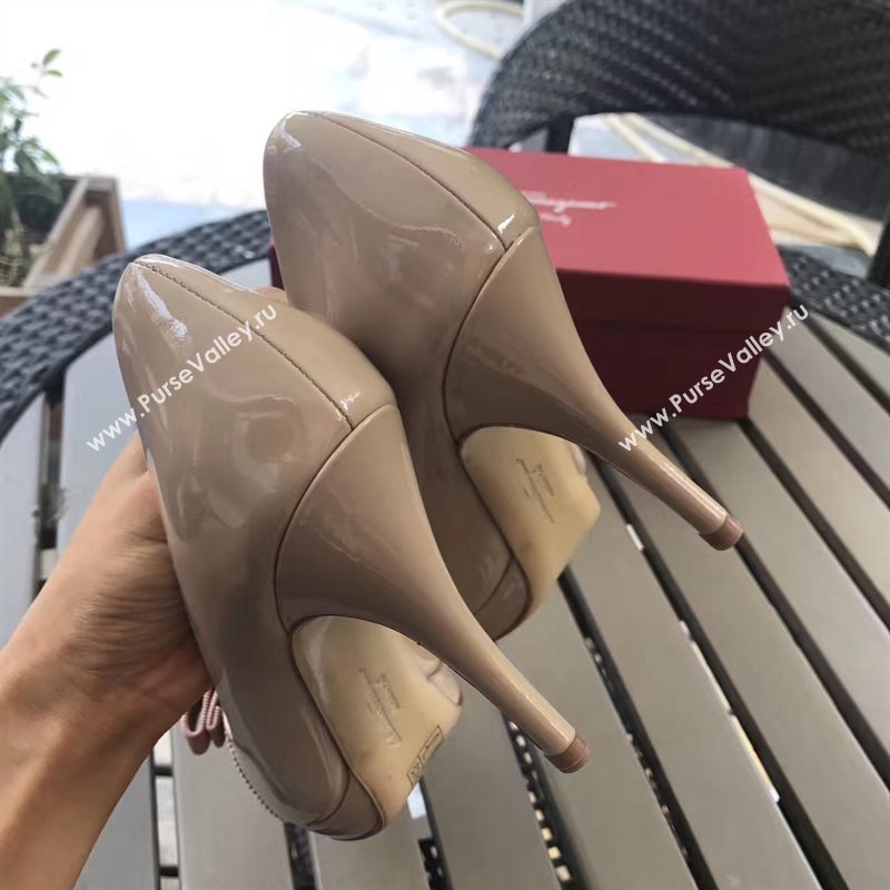 Ferragamo 9.5cm heels nude sandals shoes 4286