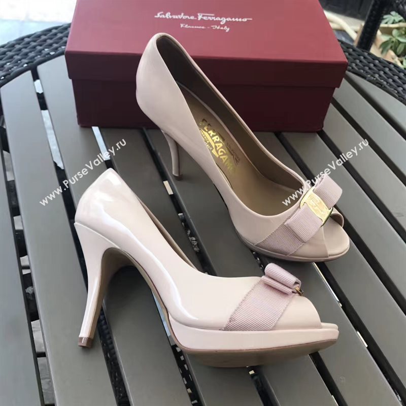 Ferragamo 9.5cm heels cream sandals shoes 4287