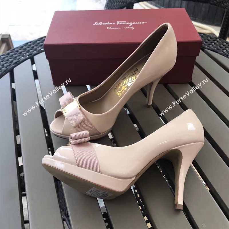 Ferragamo 9.5cm heels cream sandals shoes 4287