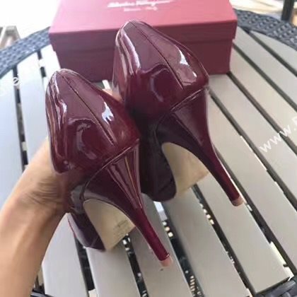 Ferragamo 9.5cm heels sandals wine paint shoes 4288