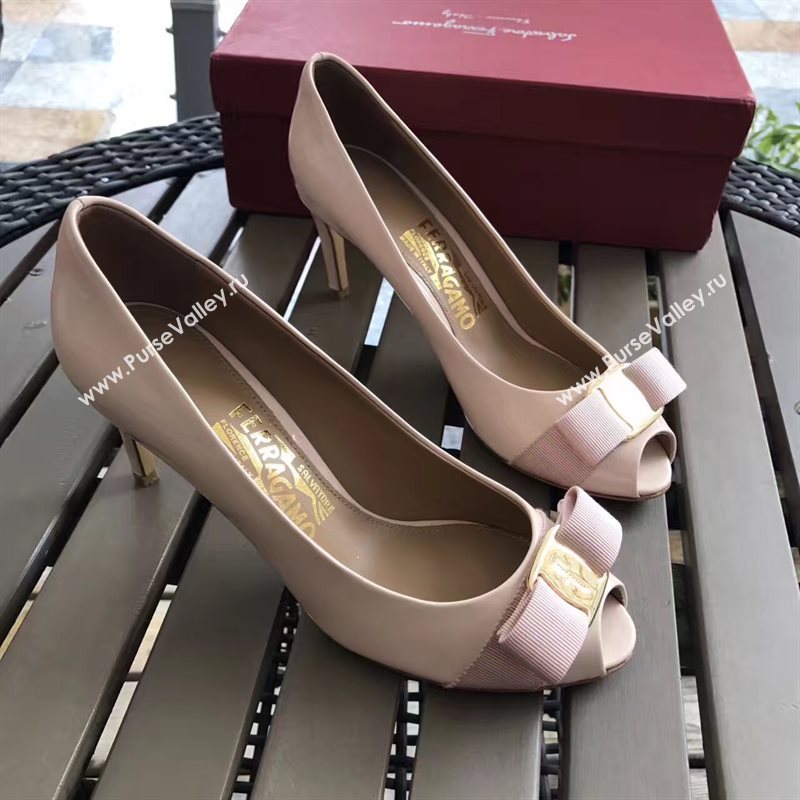 Ferragamo 7cm heels sandals nude paint shoes 4291