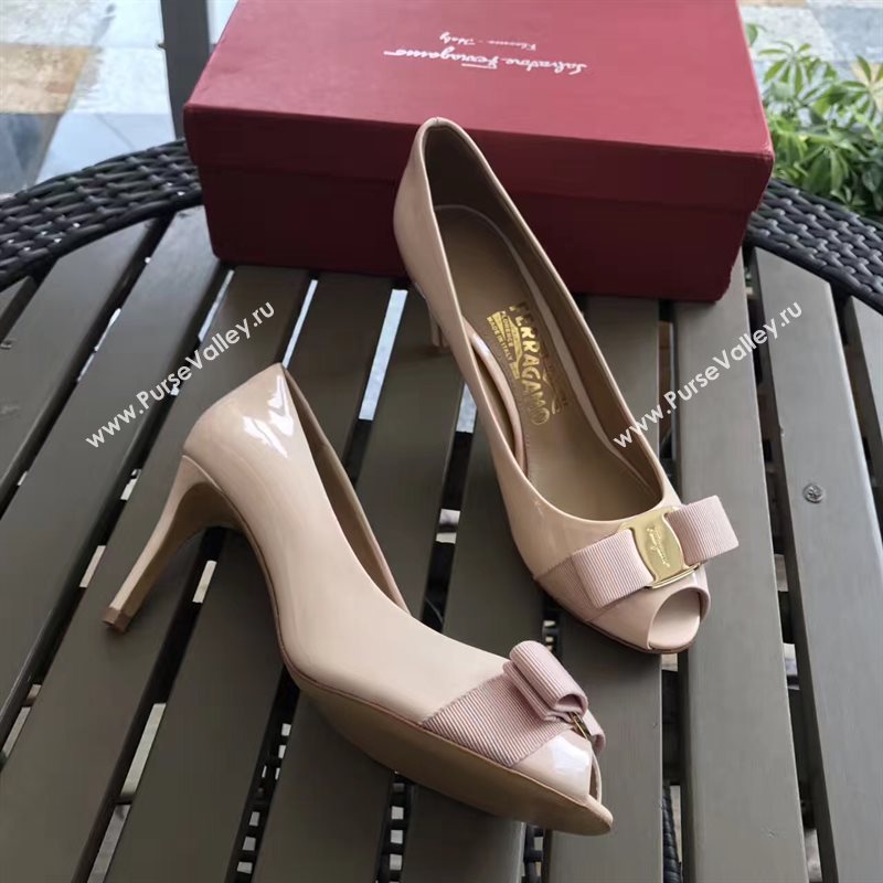 Ferragamo 7cm heels sandals nude paint shoes 4291