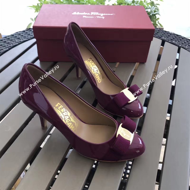 Ferragamo 7cm heels sandals wine paint shoes 4296