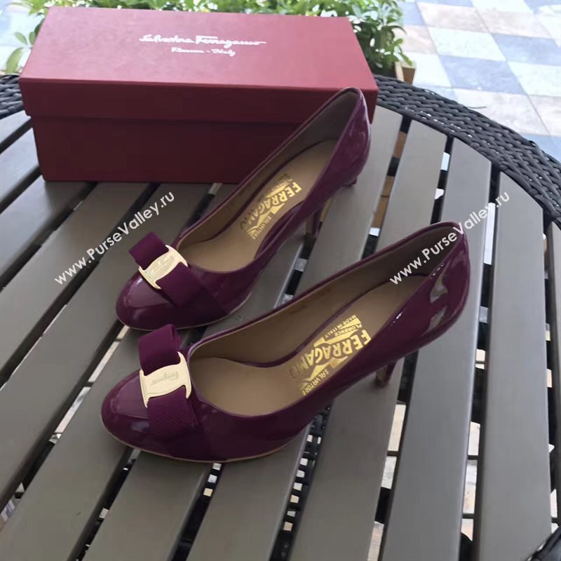 Ferragamo 7cm heels sandals wine paint shoes 4296