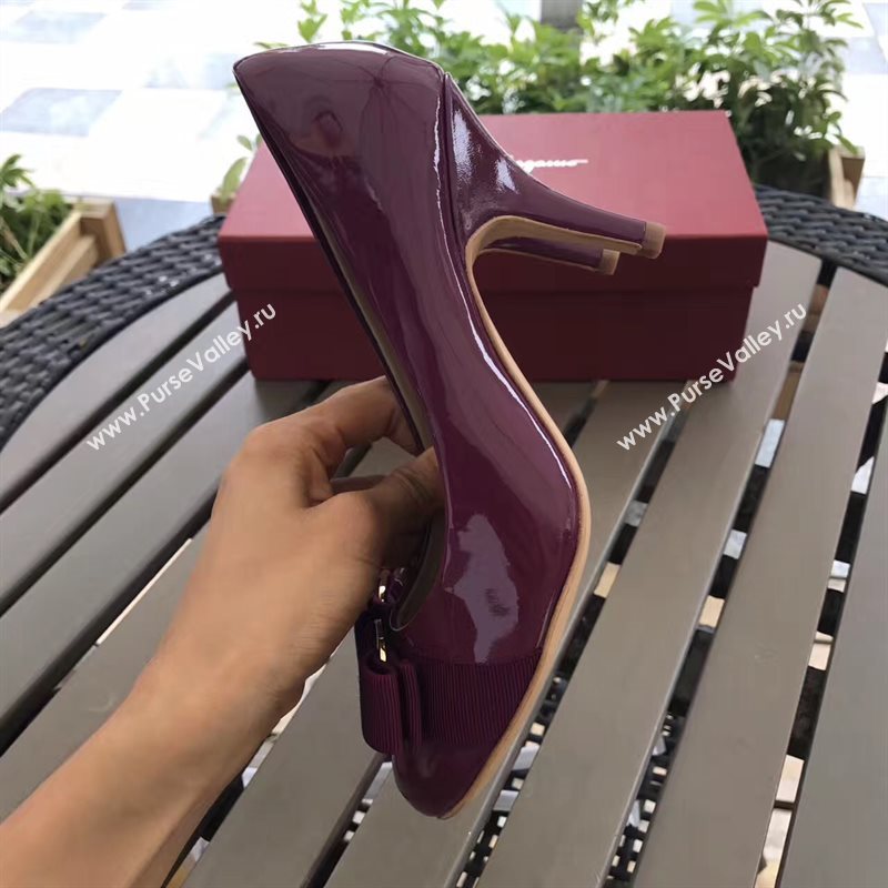 Ferragamo 7cm heels sandals wine paint shoes 4296