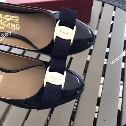 Ferragamo 7cm heels sandals navy paint shoes 4297