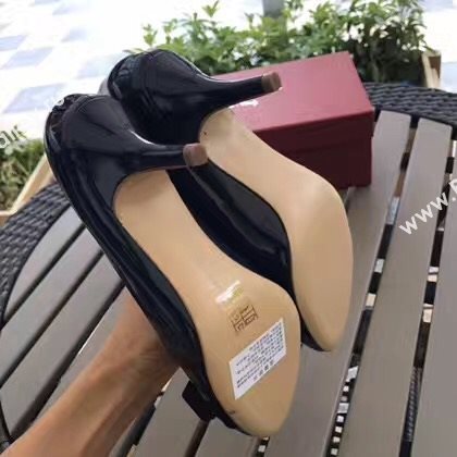 Ferragamo 7cm heels sandals navy paint shoes 4297