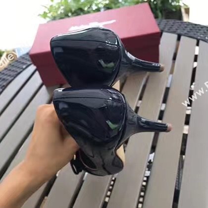 Ferragamo 7cm heels sandals navy paint shoes 4297