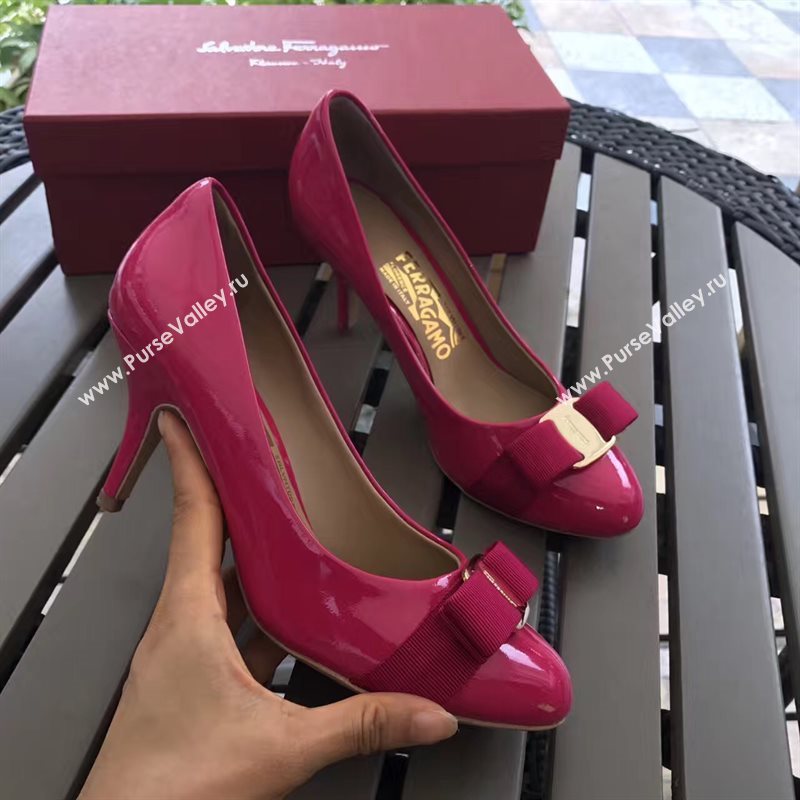 Ferragamo 7cm heels sandals paint red rose shoes 4298