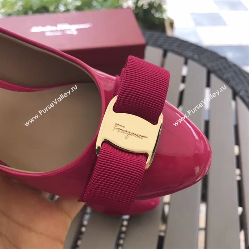 Ferragamo 7cm heels sandals paint red rose shoes 4298