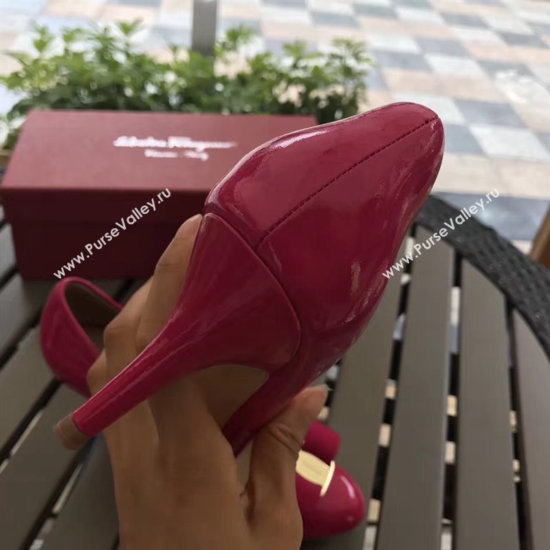 Ferragamo 7cm heels sandals paint red rose shoes 4298