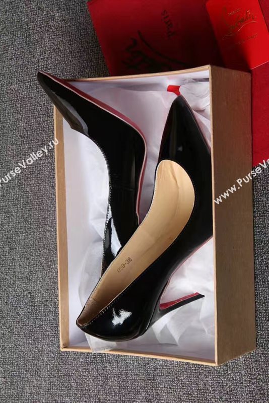 Christian Louboutin CL black 11cm heels sandals soled red shoes 4205
