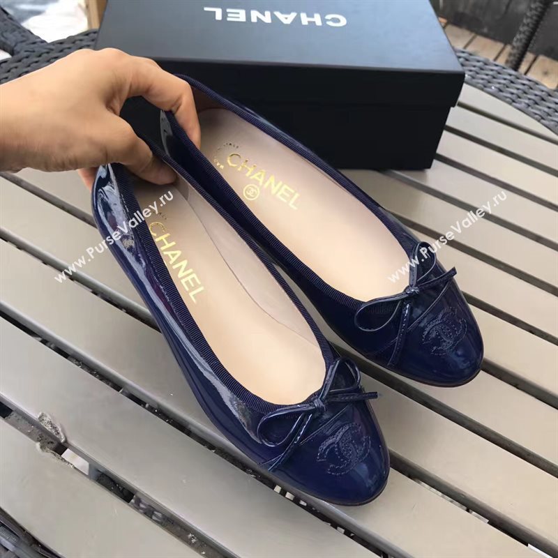 Chanel paint Ballet navy shoes 4213