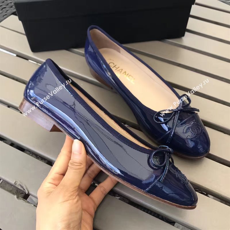 Chanel paint Ballet navy shoes 4213