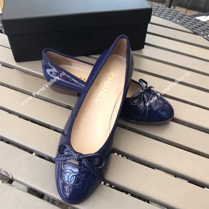 Chanel paint Ballet navy shoes 4213