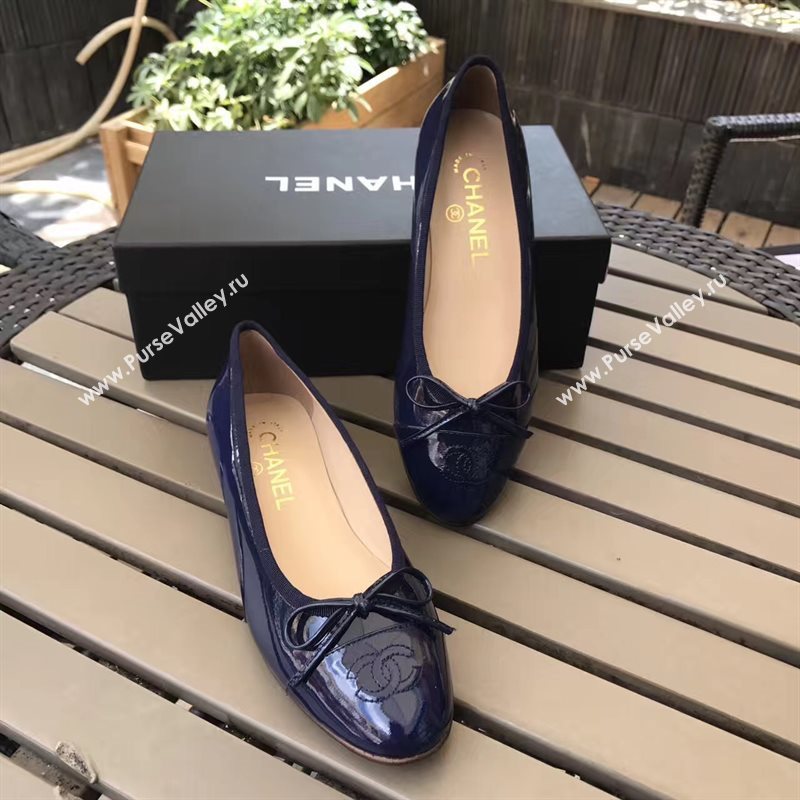 Chanel paint Ballet navy shoes 4213