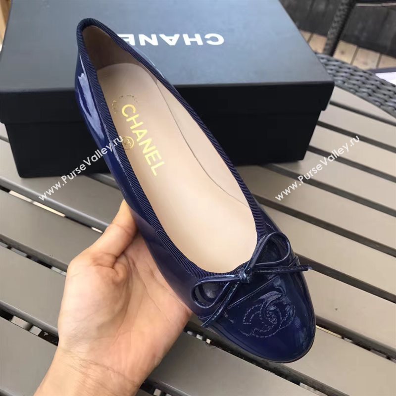 Chanel paint Ballet navy shoes 4213