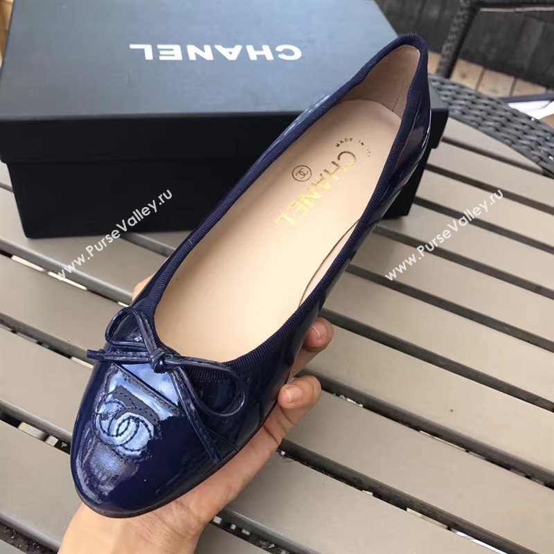 Chanel paint Ballet navy shoes 4213