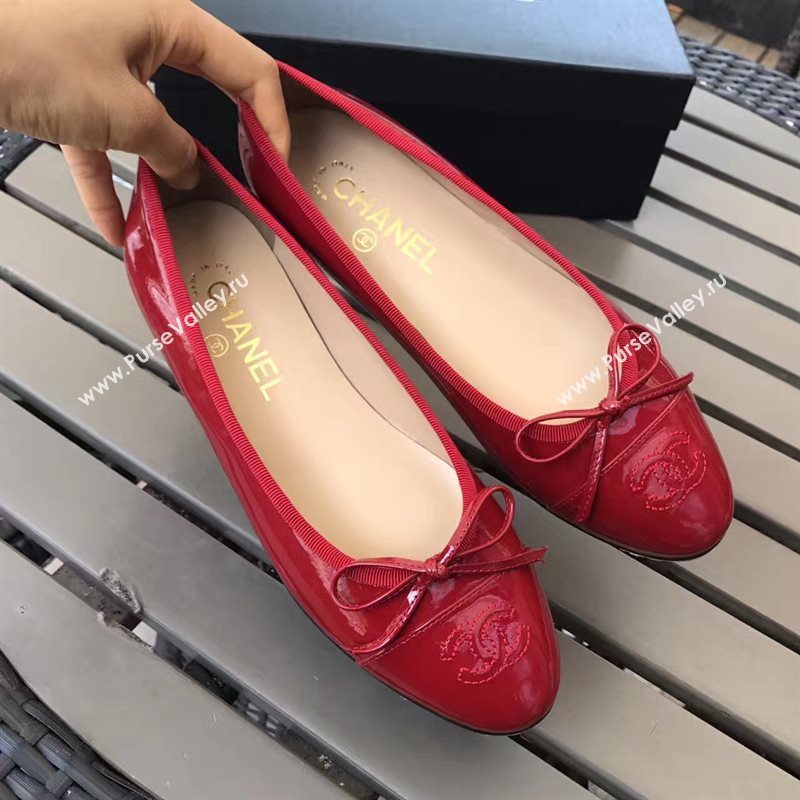 Chanel paint ballet red shoes 4217