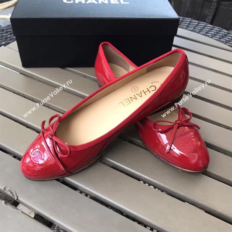 Chanel paint ballet red shoes 4217