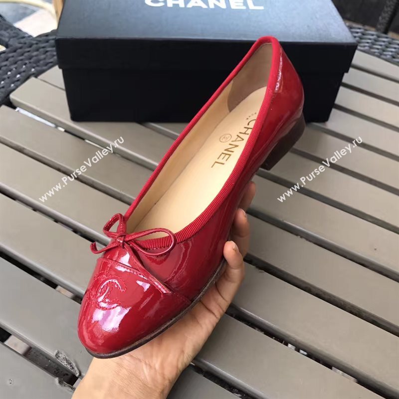 Chanel paint ballet red shoes 4217