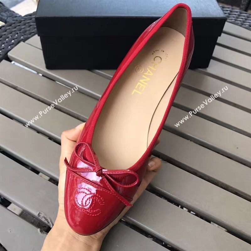 Chanel paint ballet red shoes 4217