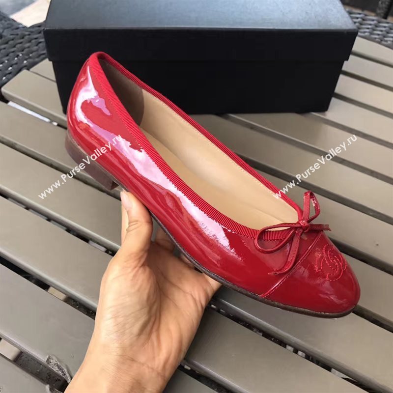 Chanel paint ballet red shoes 4217