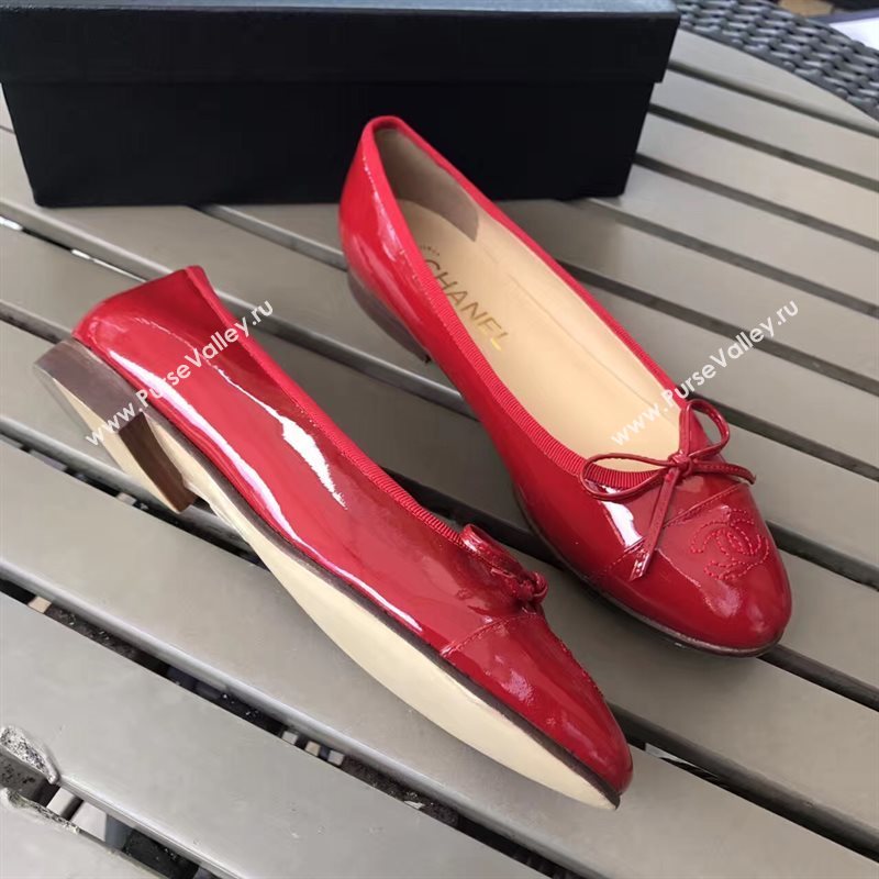 Chanel paint ballet red shoes 4217