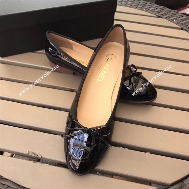 Chanel paint ballet black shoes 4218
