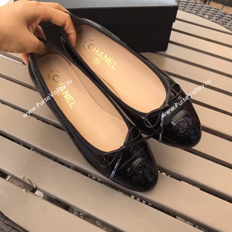 Chanel paint ballet black shoes 4218
