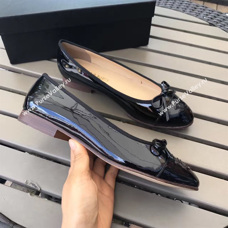 Chanel paint ballet black shoes 4218