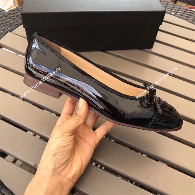 Chanel paint ballet black shoes 4218